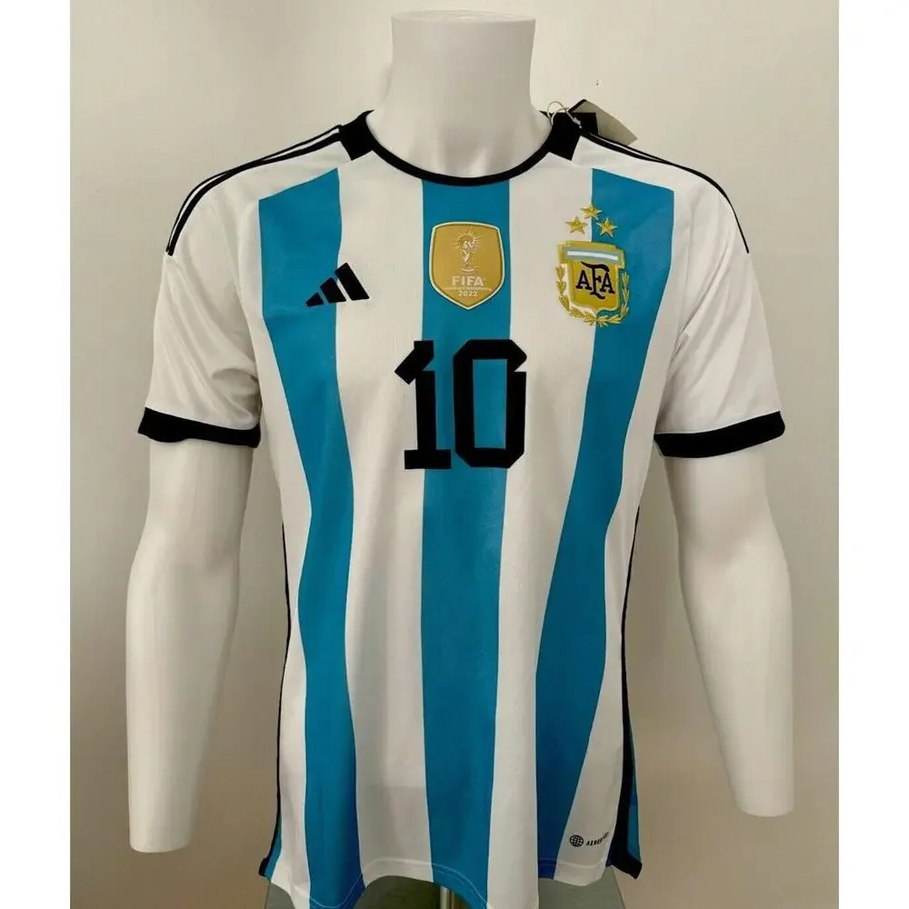 2022 Adidas World Cup 3 STAR Argentina MESSI Jersey Size L - Picture 4 of 12